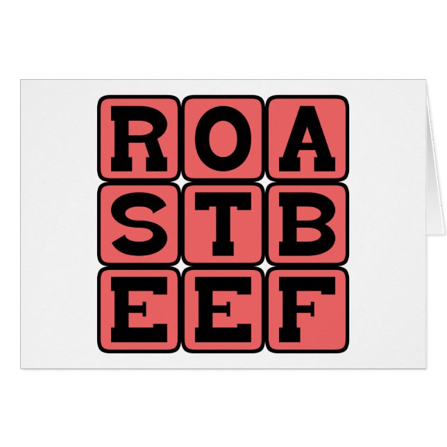 Roastbeef, smörgåsstek hälsningskort (Framsidan Horizontal)