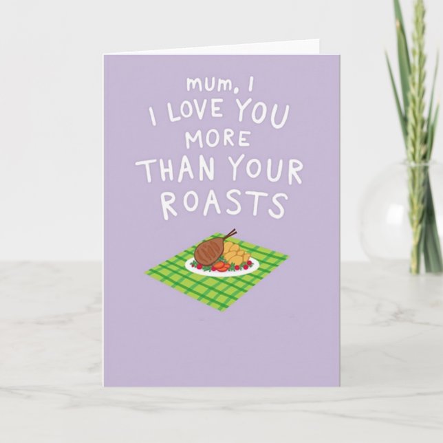 Roasted Dinner Mothers Day Card Kort (Framsida)