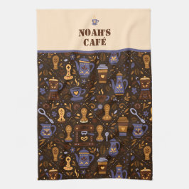 Roastery botanicals & tools — cocoa, caramel kökshandduk