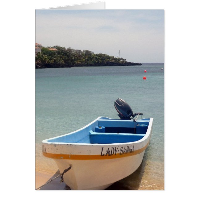 roatán-båt dam hälsningskort (Framsidan)