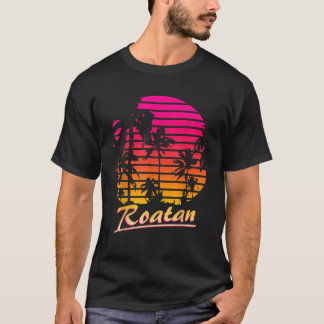 Roatan Coola 80-talet Handflatan Träd, sommartid T Shirt