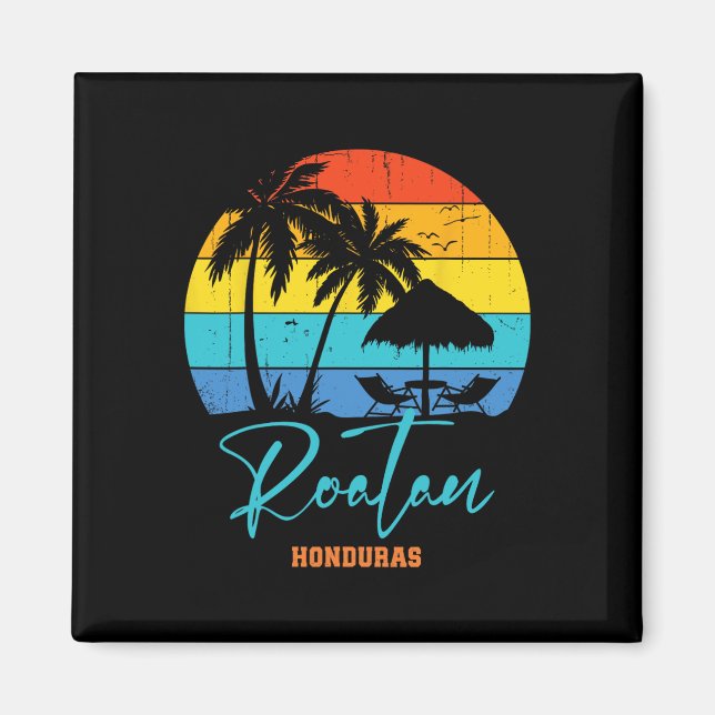 Roatan Honduras Beach Vacation Mat Magnet (Framsidan)