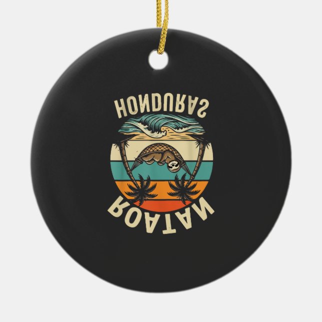 Roatan Honduras Senguida T-Shirt Julgransprydnad Keramik (Framsidan)