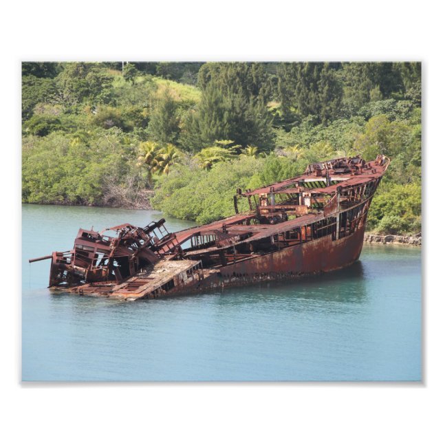 Roatan Honduras, skeppsbrott längs Kusten Fototryck (Framsidan)