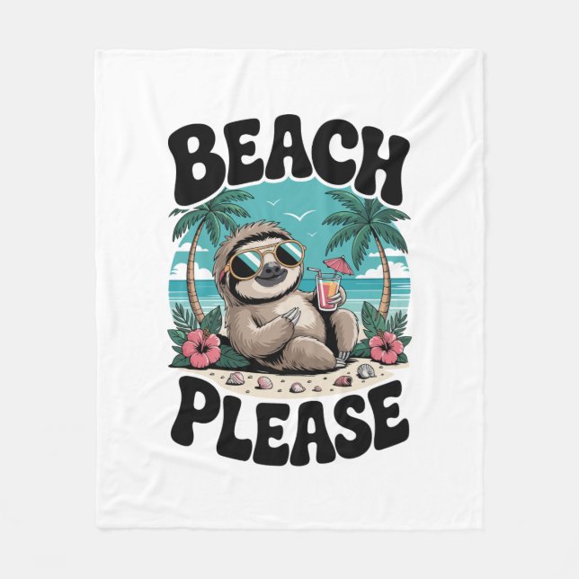 Roatan Honduras Sloth Summer Fleecefilt (Framsidan)