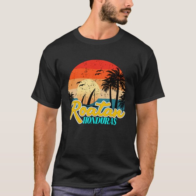 Roatan Honduras Souvenirs, Västindiens öar Roatan T Shirt (Framsida)