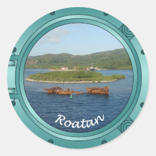 Roatan hyttventil runt klistermärke
