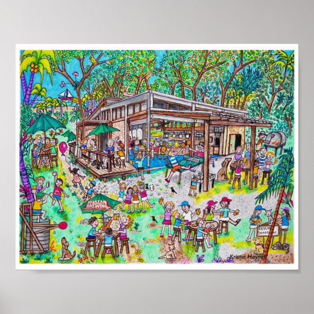 Roatan Island Brewing Company med gräns Poster (Framsidan)