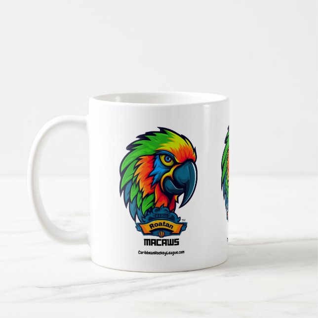Roatan Macaws - CaribbeanHockeyLeague.com Kaffemugg (Vänster)