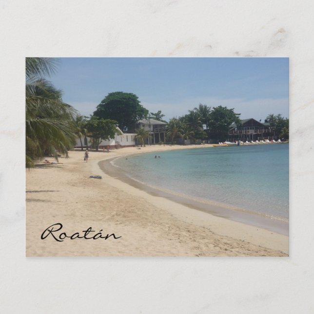 roatán-strand vykort (Framsida)