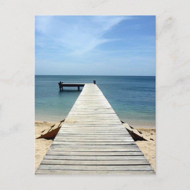 roatán wooden pier vykort (Framsida)