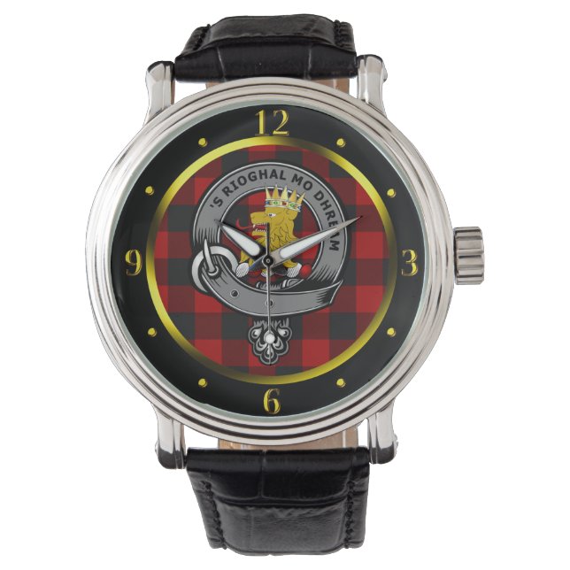 Rob Roy MacGregor Klan Badge & Tartan Armbandsur (Framsida)