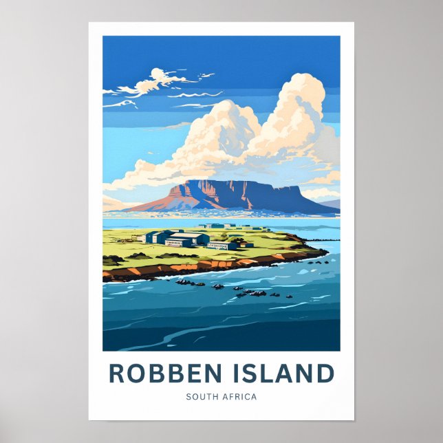 Robben Island South Afrika Travel Print Poster (Framsidan)