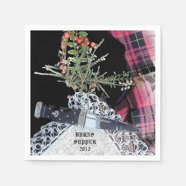 Robbie Burns avslappnad middagsservetter Pappersservett (Framsidan)