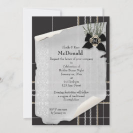 Robbie Burns Black Tartan Inbjudningar