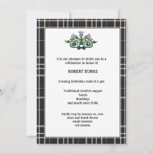 Robbie Burns Black Tie-inbjudan Julkort