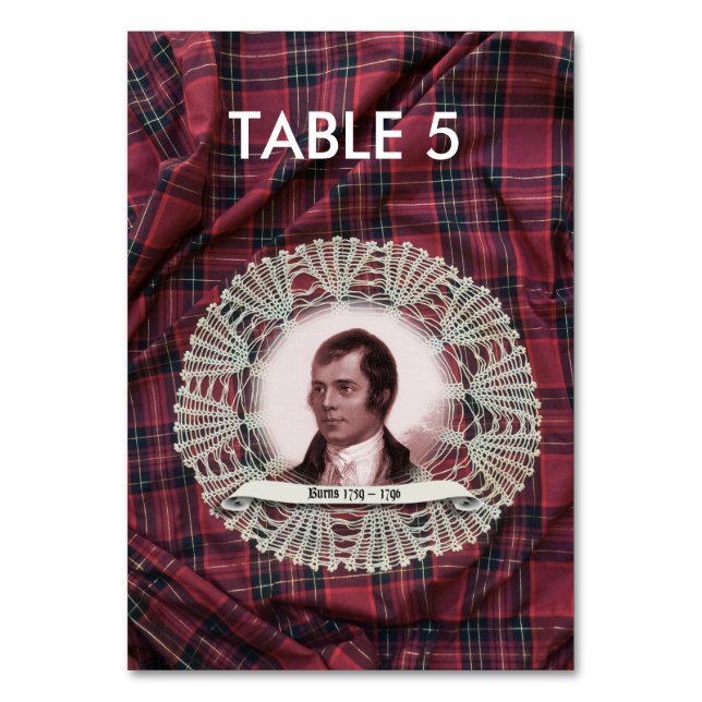 Robbie Burns Highland bord kort (Framsidan)