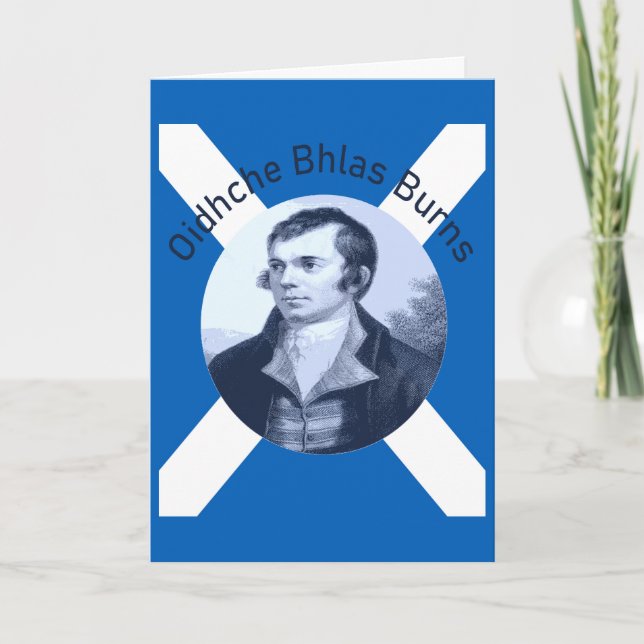 Robbie Burns - I Blue Oidhche Bhlas Välkomstkort Helgkort (Framsida)