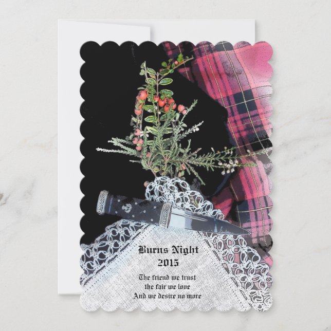 Robbie Burns-inbjudan till Avslappnad middag Inbjudningar (Framsida)