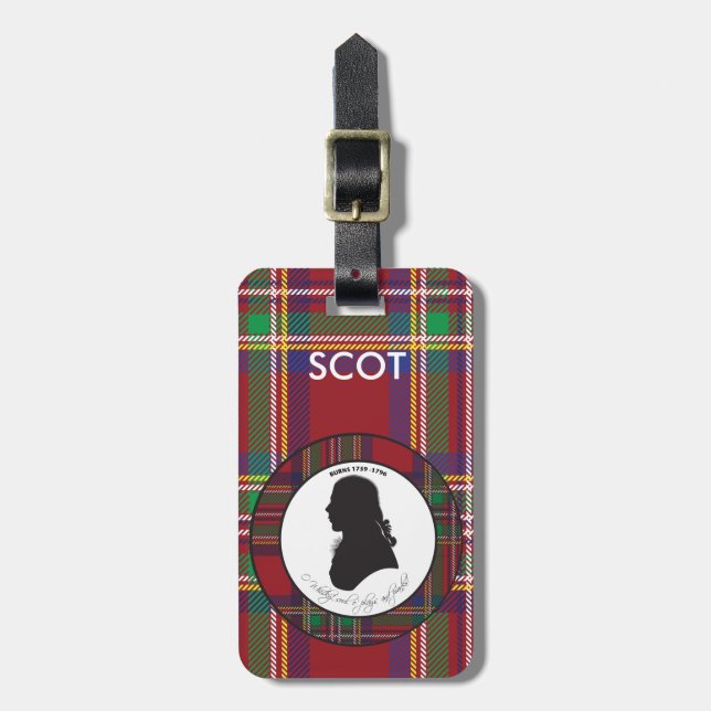 Robbie Burns Luggage Tag Bagagebricka (Vertikal Framsida)