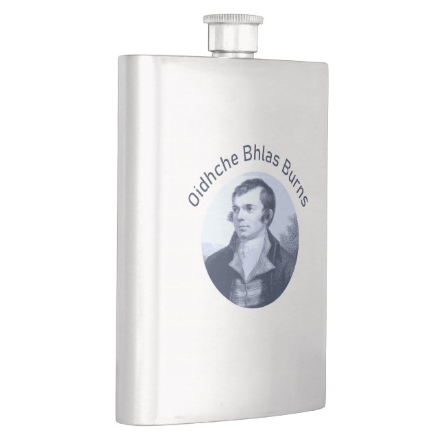 Robbie Burns - Oidhche Bhlas Burns Blå Text Fickplunta (Höger)