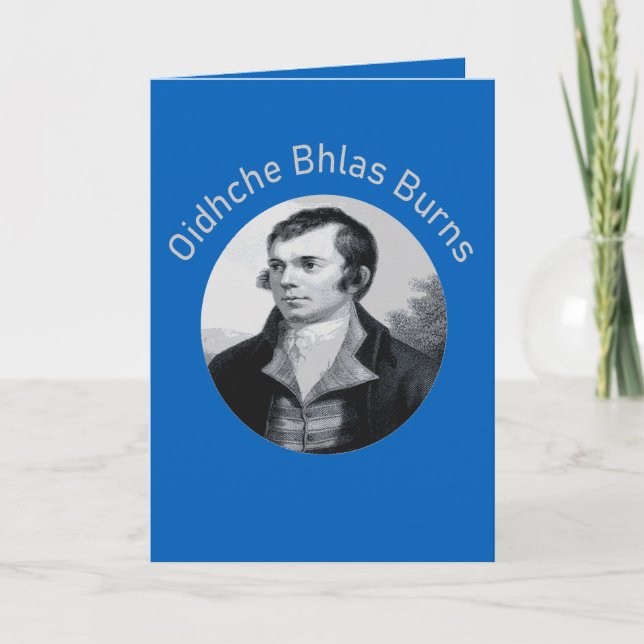 Robbie Burns - Oidhche Bhlas Burns Light Grått Helgkort (Framsida)