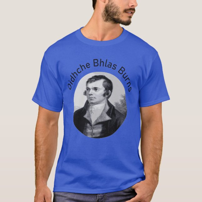 Robbie Burns - Oidhche Bhlas Burns på gaeliska i g T Shirt (Framsida)