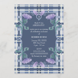 Robbie Burns Tartan och Thistle Inbjudningar