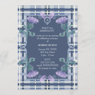 Robbie Burns Tartan och Thistle Inbjudningar