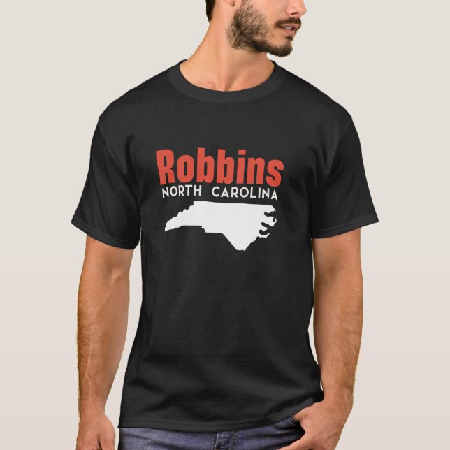 Robbins North Carolina USA State America Travel T Shirt (Framsida)
