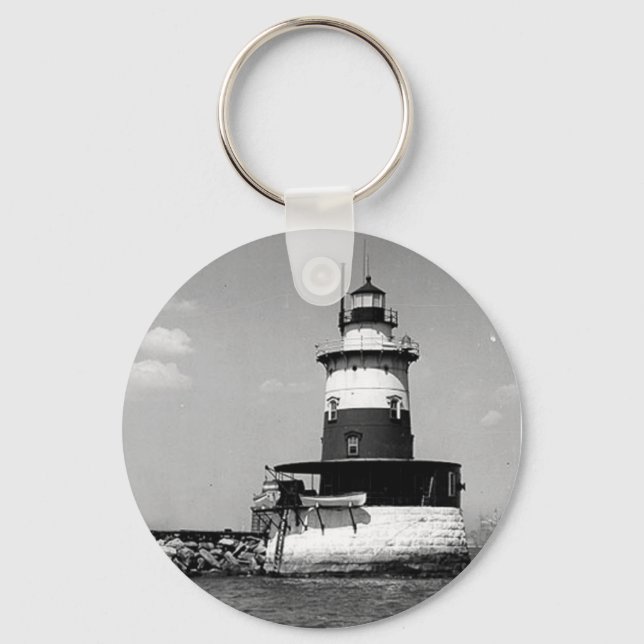 Robbins Reef Lighthouse Nyckelring (Framsida)