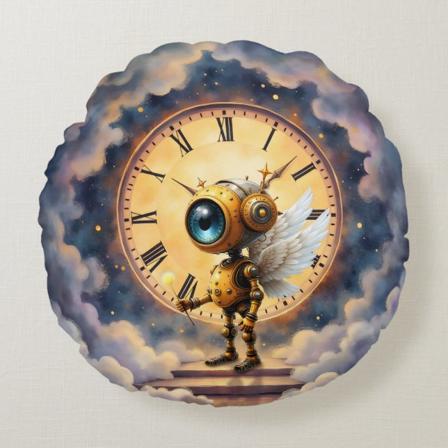 Robby den bevingade tidshållaren – Wings of Time-s Rund Kudde (Framsidan)