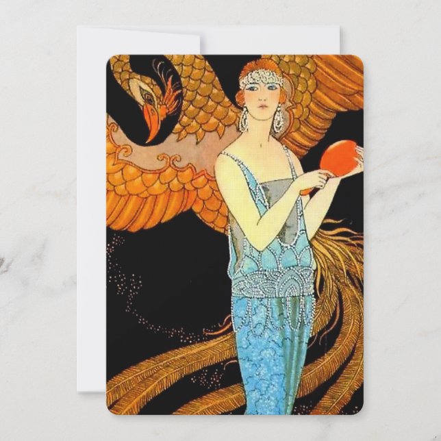 "Robe de Soir" Art Deco av George Barbier Inbjudningar (Framsida)