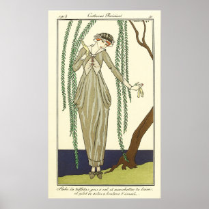 Robe de taffetas gris, av George Barbier Poster