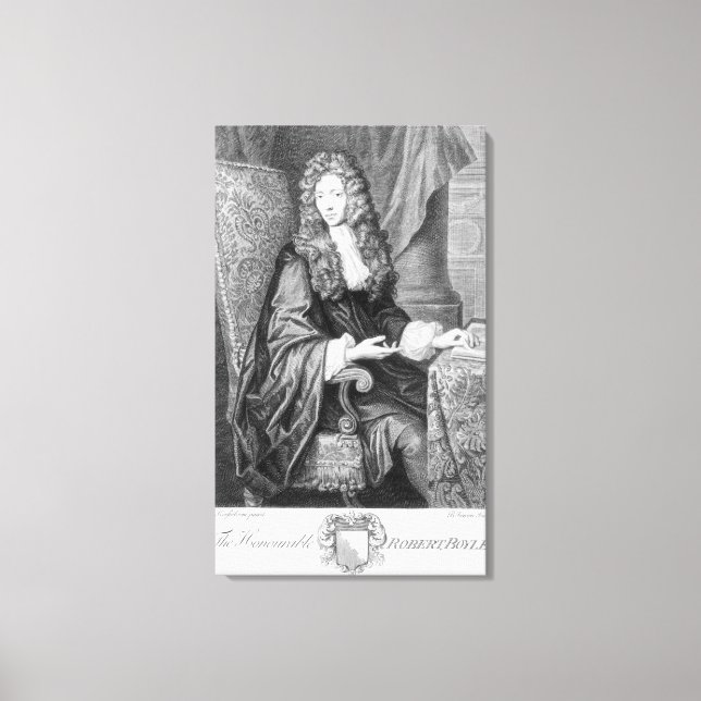 Robert Boyle ingraverad av B. Baron Canvastryck (Framsida)