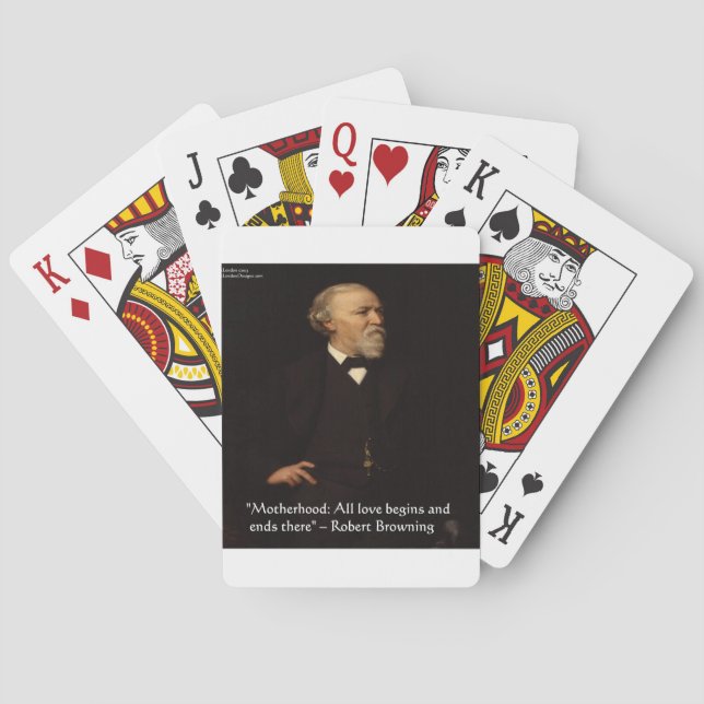 Robert Browning Berömd moderskapscitat Spelkort (Baksidan)