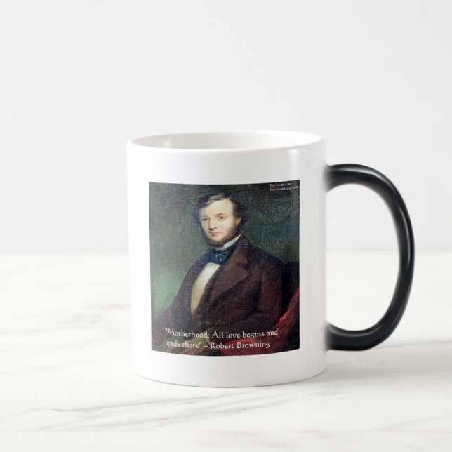 Robert Browning Citat om Moderskap Magisk Mugg (Höger)