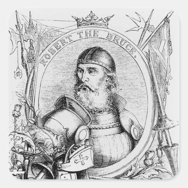Robert Bruce porträtt Fyrkantigt Klistermärke (Framsida)