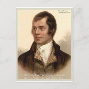 Robert Burns "Att känna henne" Kärlekskvoterade pr Vykort