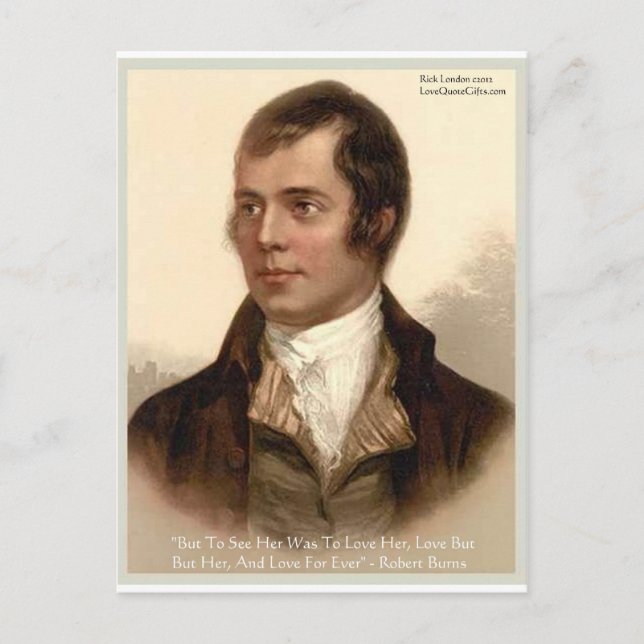 Robert Burns "Att känna henne" Kärlekskvoterade pr Vykort (Framsida)