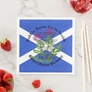 Robert Burns Birthday Dikt Thistle Flagga Pappersservett
