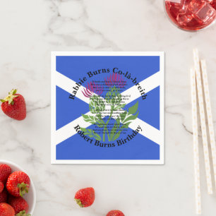 Robert Burns Birthday Dikt Thistle Flagga Small Pappersservett