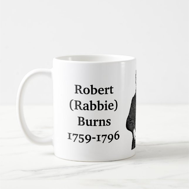 Robert Burns citat om poetmålare och ljugande Kaffemugg (Vänster)