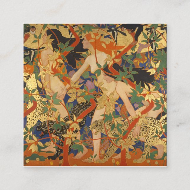 Robert Burns - Hunt (Diana och Hennes nymphs) Fyrkantigt Visitkort (Framsida)