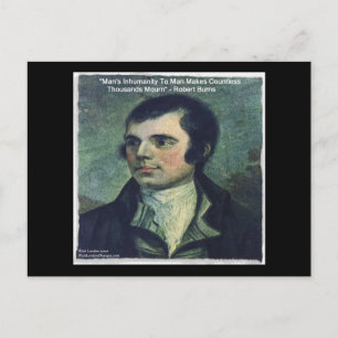 Robert Burns "Människans omänsklighet" Citat Gåvor Vykort