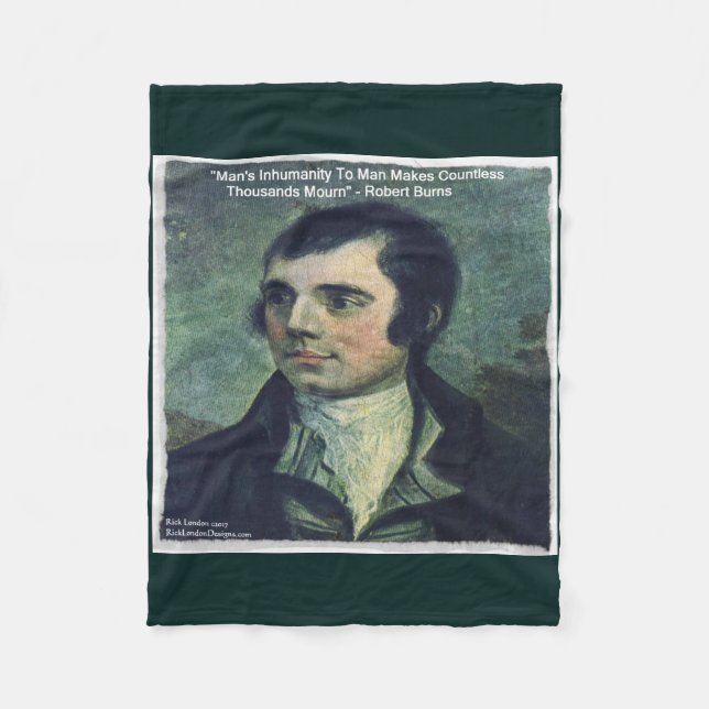Robert Burns "Man's Inhumanity" Fläskpälsfilt Fleecefilt (Framsidan)