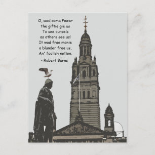 Robert Burns Ponders Glasgow City Chambers Vykort