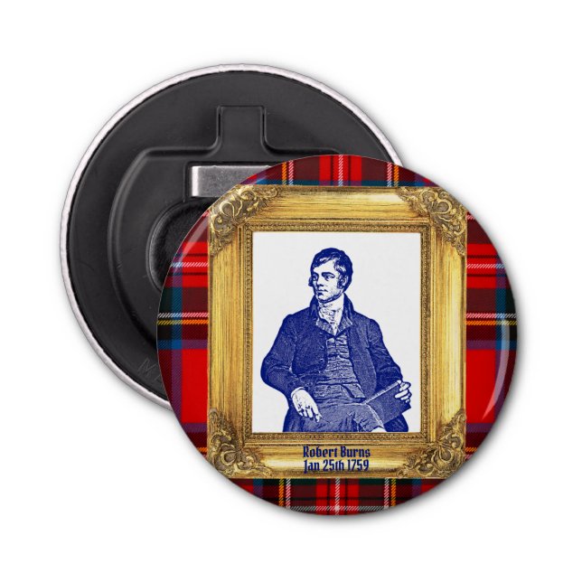 Robert Burns Royal Stewart Play Jan 25 Flasköppnare (Framsidan)