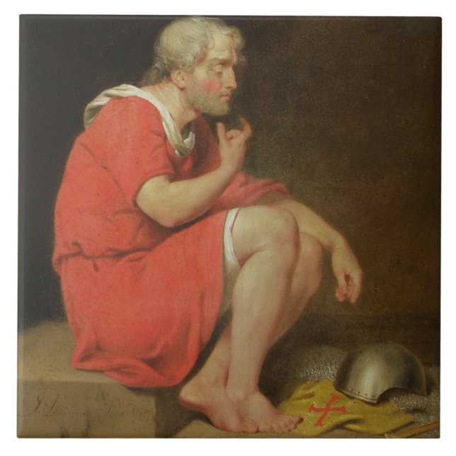 Robert (c.1054-1134) hertig av Normandy i Kakelplatta (Framsidan)