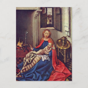Robert Campin-Madonna och Child before a Fireplace Vykort